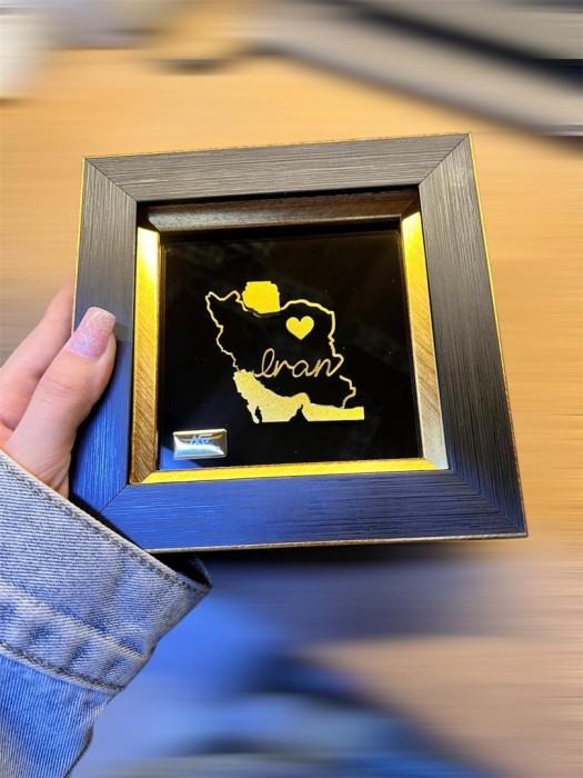 تابلو روکش طلا طرح ایران