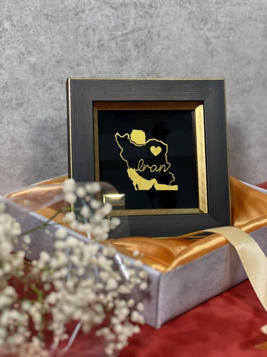 تابلو روکش طلا طرح ایران