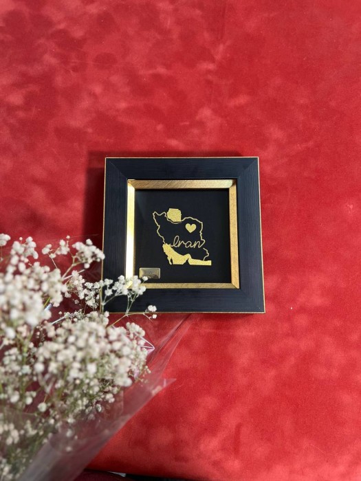 تابلو روکش طلا طرح ایران