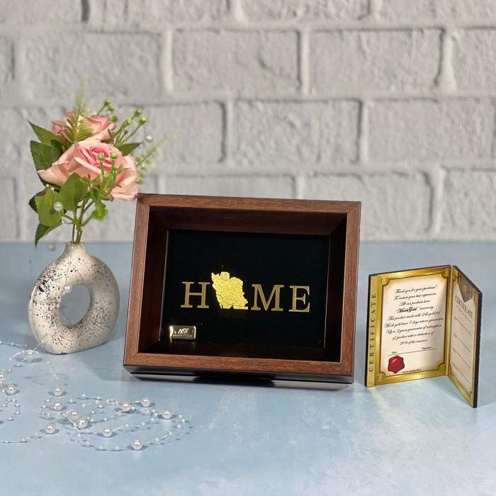 تابلو روکش طلا طرح HOME