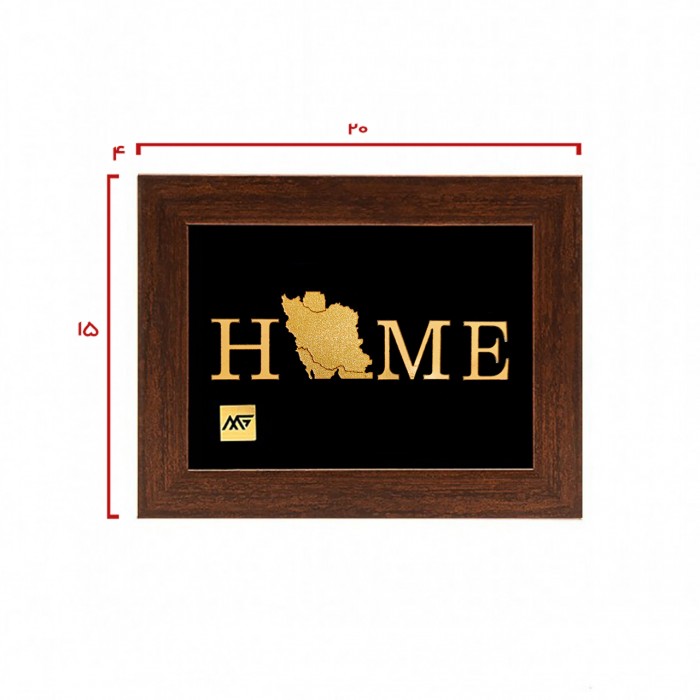 تابلو روکش طلا طرح HOME