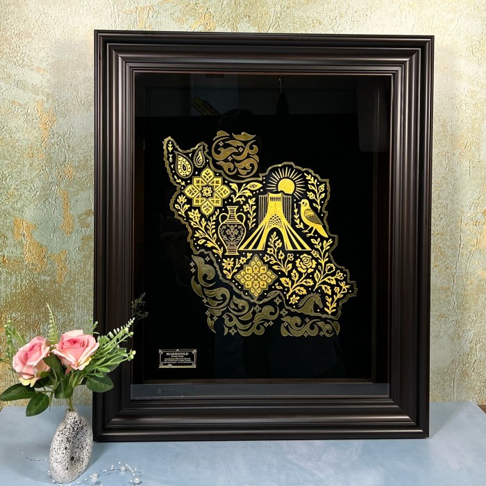 تابلو روکش طلا طرح ایران زیبا