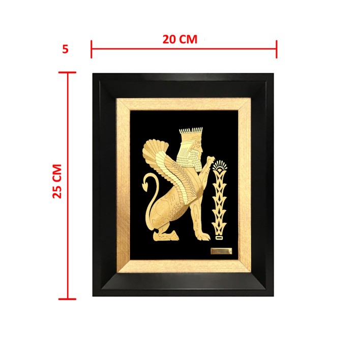 تابلو روکش طلا طرح شیر بالدار (شیردال)