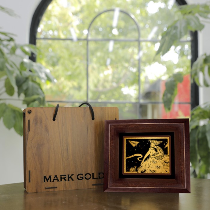 تابلو ورق طلا طرح گیتی