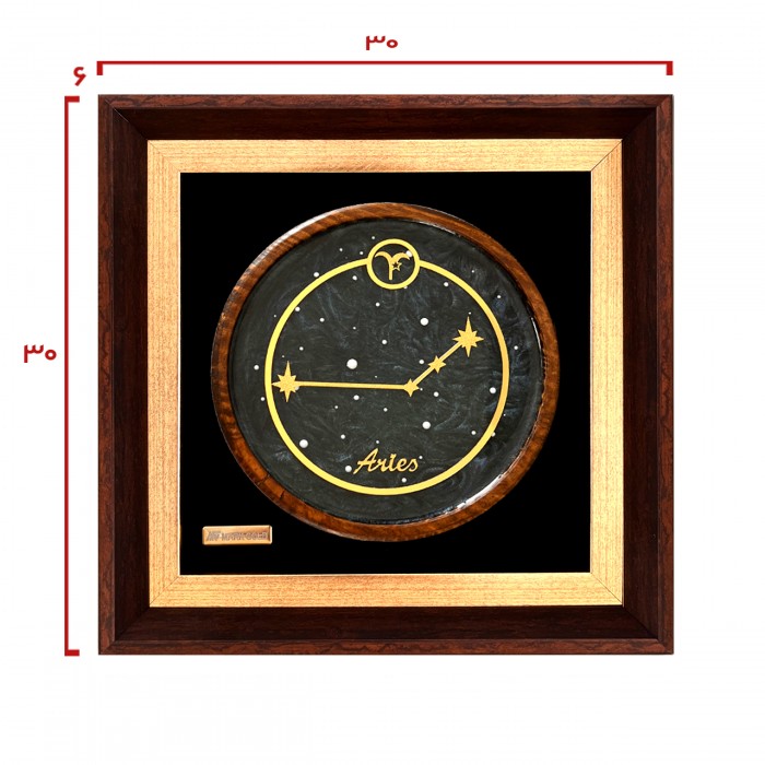 تابلو روکش طلا صورت فلکی ماه تولد فروردین