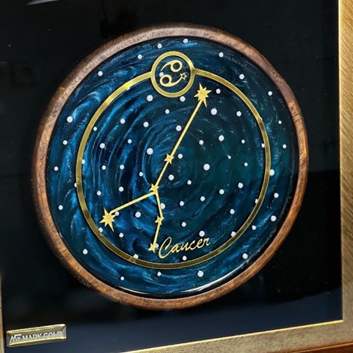  تابلو روکش طلا صورت فلکی ماه تولد تیر