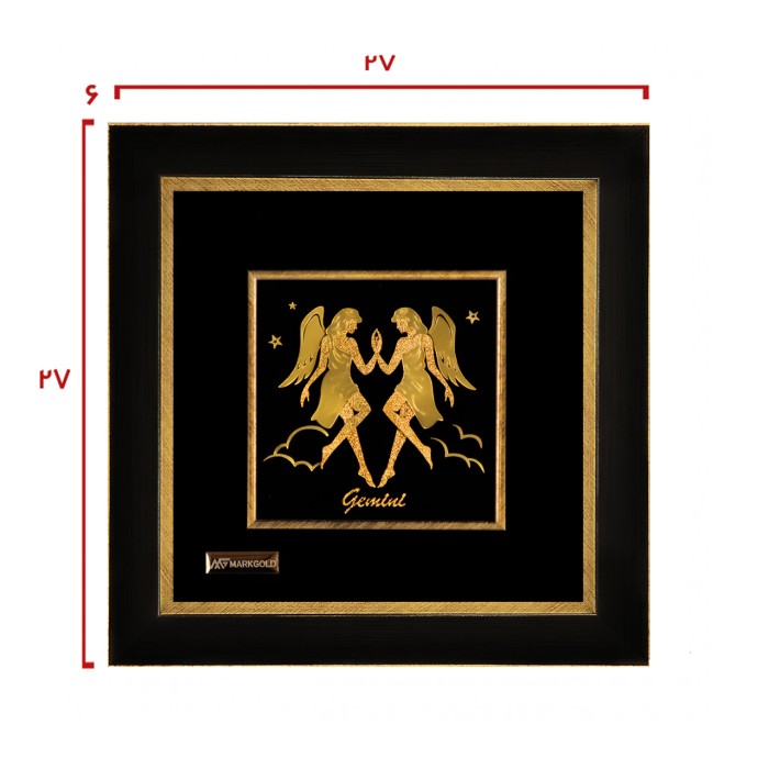تابلو ورق طلا نماد ماه تولد خرداد سری کیهان