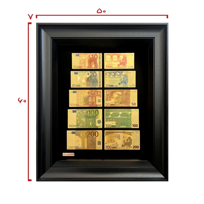 تابلو روکش طلا طرح کلکسیون یورو