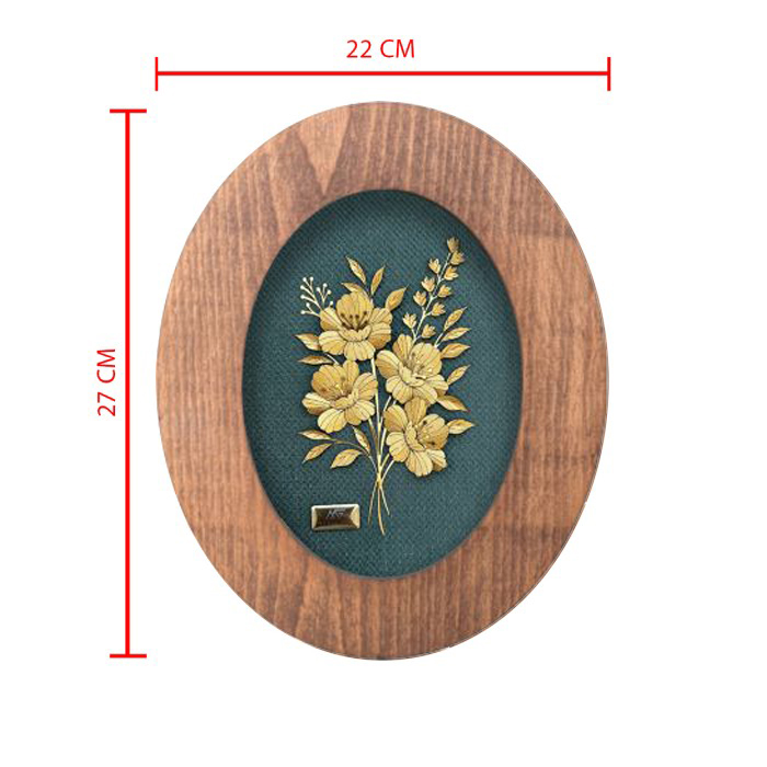 تابلو روکش طلا طرح سوسن سری زمرد