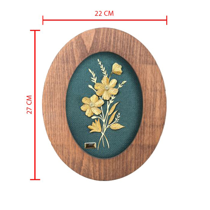 تابلو روکش طلا طرح بنفشه سری زمرد 