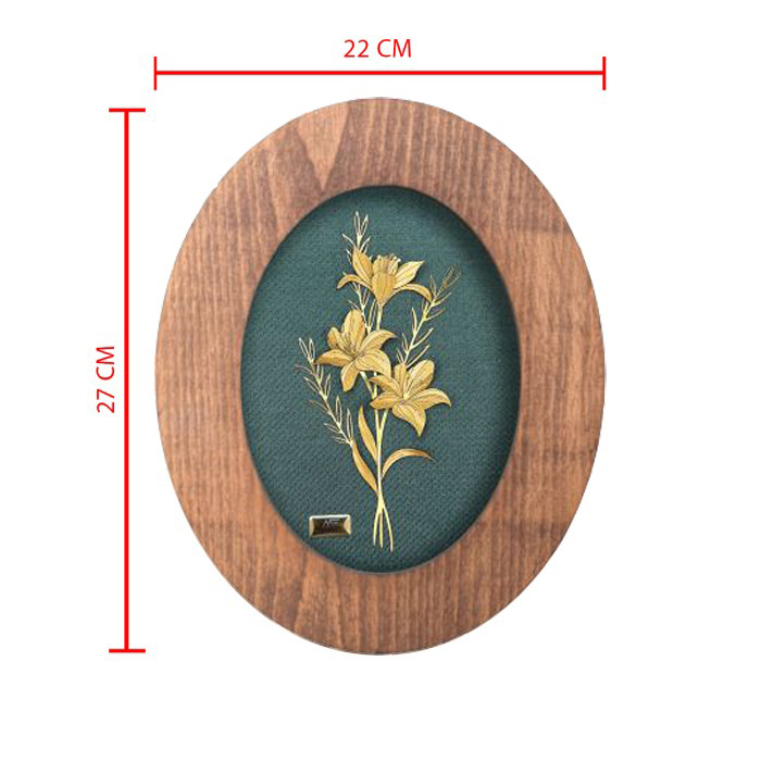 تابلو روکش طلا طرح رعنا سری زمرد