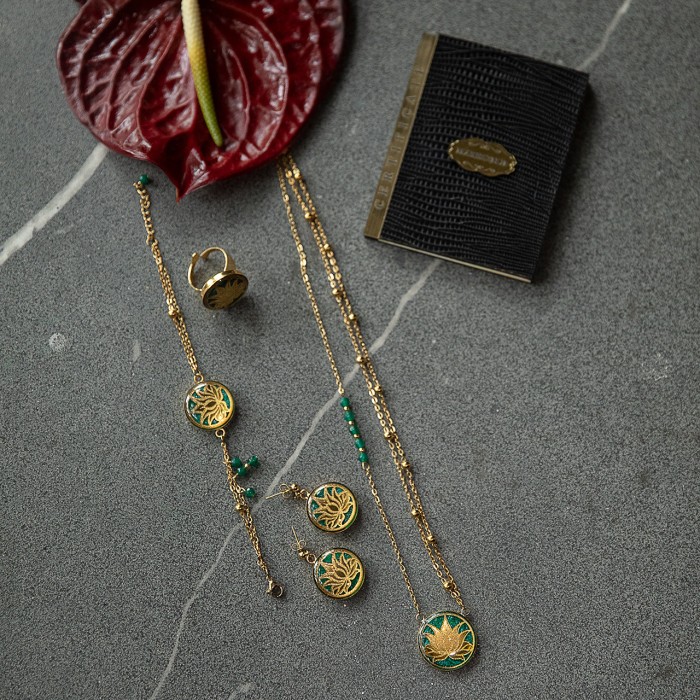 گردنبند دخترانه روکش طلا طرح لوتوس