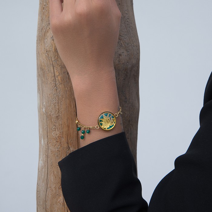 گردنبند دخترانه روکش طلا طرح لوتوس