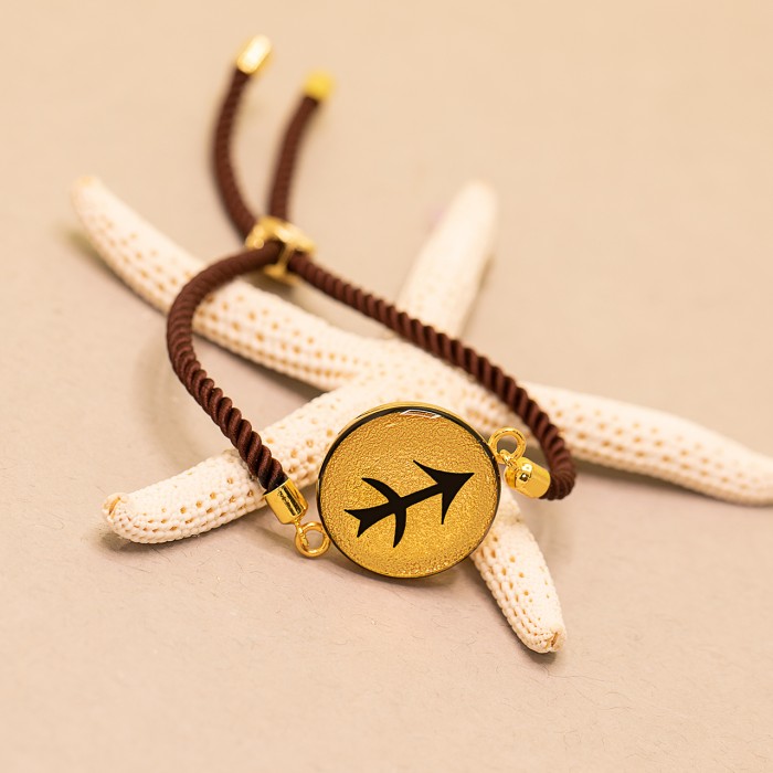 دستبند روکش طلا ماه تولد آذر بند مارشال سری یونانی