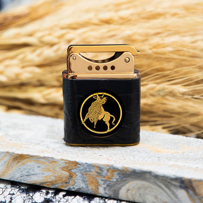 فندک چرم روکش طلا ماه تولد اردیبهشت سری ونوس