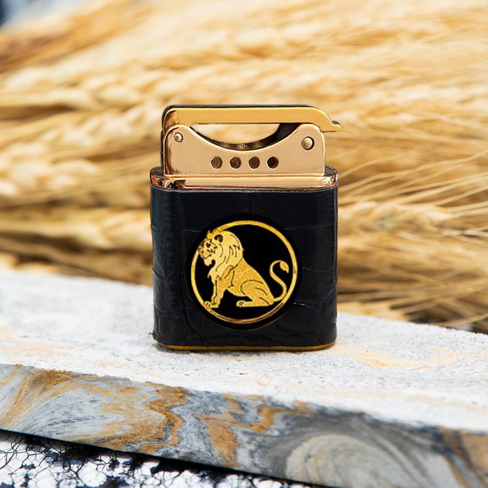 فندک چرم روکش طلا ماه تولد مرداد سری ونوس