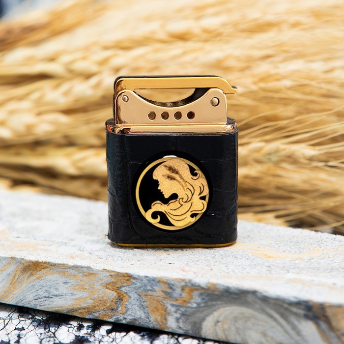 فندک چرم روکش طلا ماه تولد شهریور سری ونوس