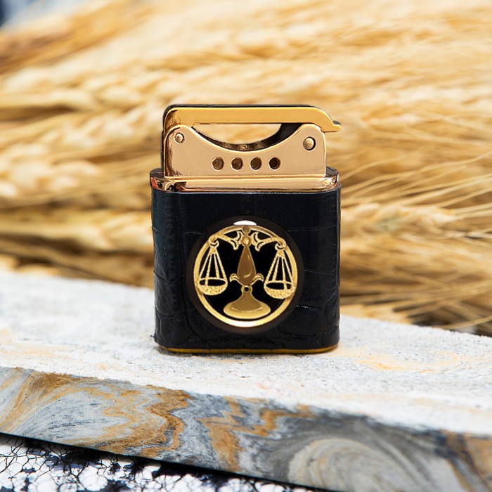 فندک چرم روکش طلا ماه تولد مهر سری ونوس