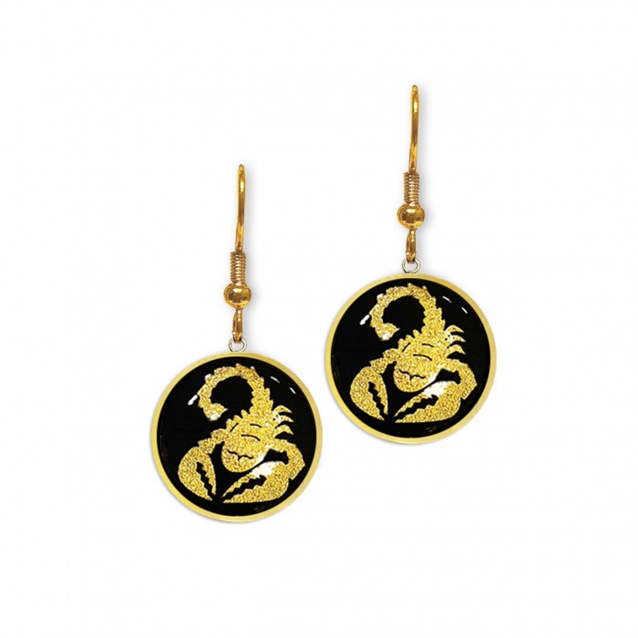 گوشواره طلاکوب نماد ماه تولد آبان