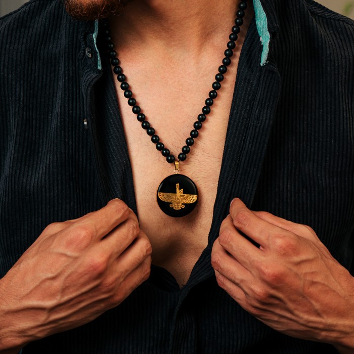 گردنبند روکش طلا مردانه فروهر