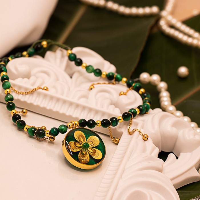 گردنبند دخترانه روکش طلا طرح گلناز