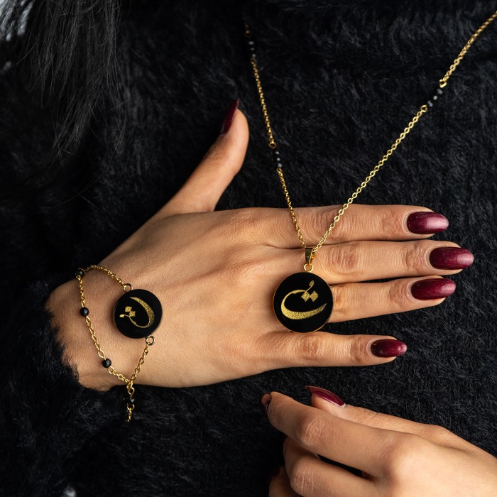 گردنبند روکش طلا طرح تُ