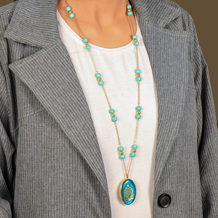 گردنبند دخترانه روکش طلا طرح مرغ آمین 2