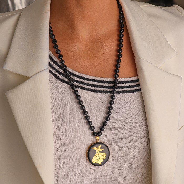 گردنبند روکش طلا طرح رقص سماع