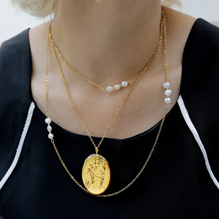 گردنبند دخترانه روکش طلا طرح مینیمال