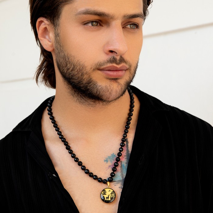 گردنبند روکش طلا طرح گوزن