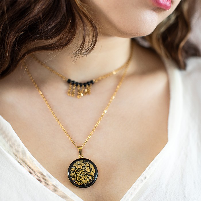 گردنبند دخترانه روکش طلا طرح گلسا