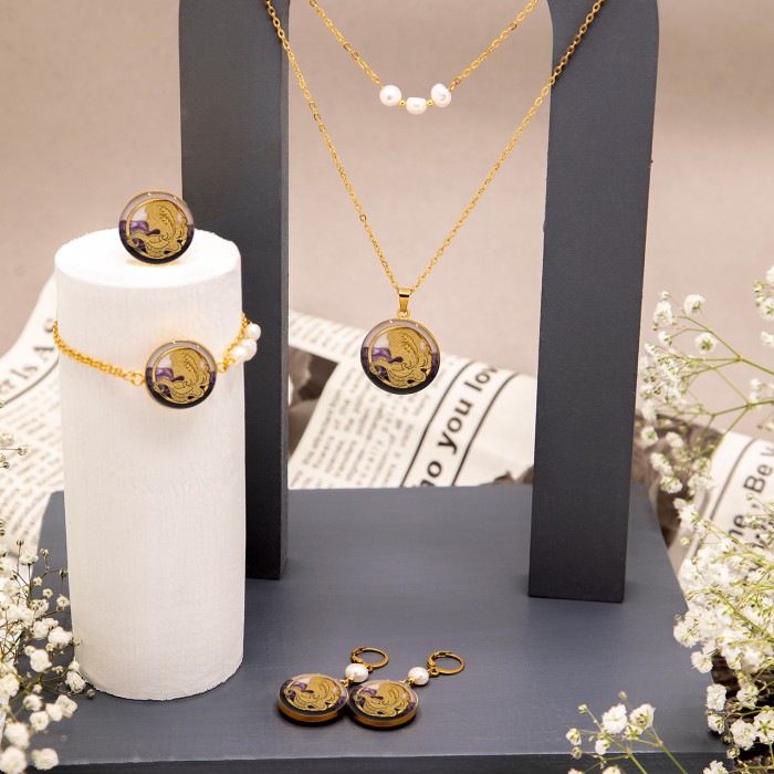 گردنبند دخترانه روکش طلا ماه تولد شهریور سری آرام