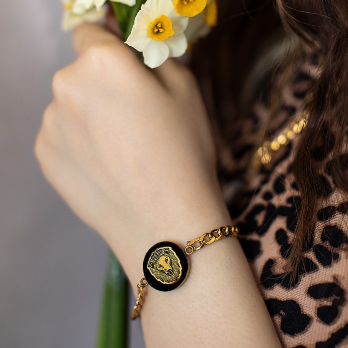 دستبند روکش طلا ماه تولد مرداد سری رویال