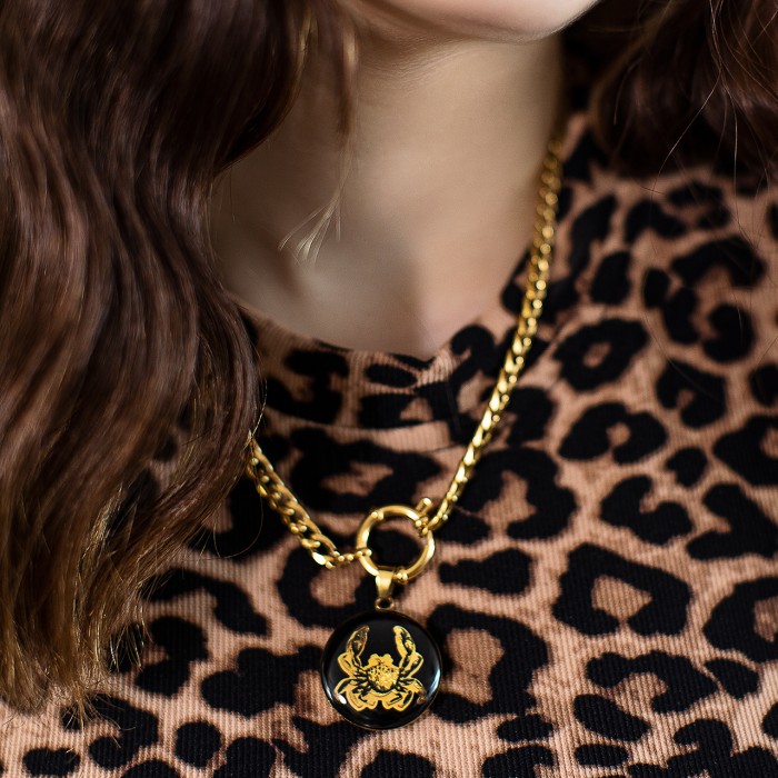 گردنبند دخترانه روکش طلا ماه تولد تیر سری رویال