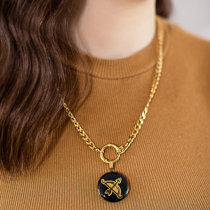 گردنبند  روکش طلا ماه تولد آذر سری رویال