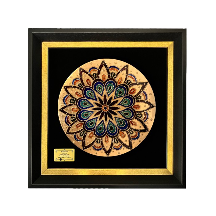 تابلو بشقاب ورق طلا سری ماهک طرح 20