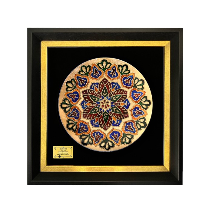 تابلو بشقاب ورق طلا سری ماهک طرح 21