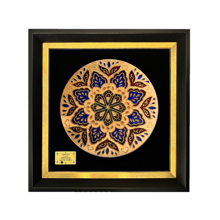 تابلو بشقاب ورق طلا سری ماهک طرح 22