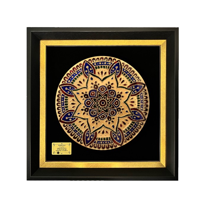 تابلو بشقاب ورق طلا سری ماهک طرح 23