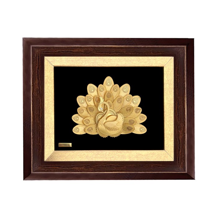 تابلو فانتزی طلاکوب طاووس