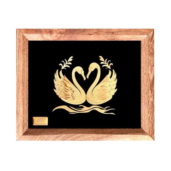 تابلو روکش طلا قو سری بامبو