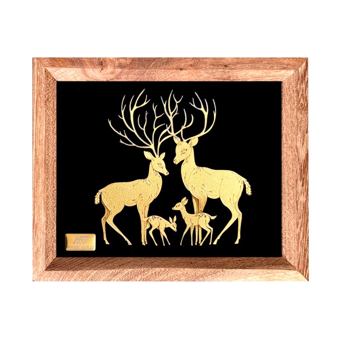 تابلو روکش طلا گوزن سری بامبو