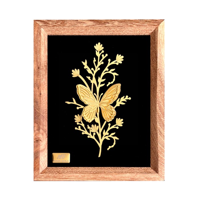 تابلو روکش طلا پروانه سری بامبو