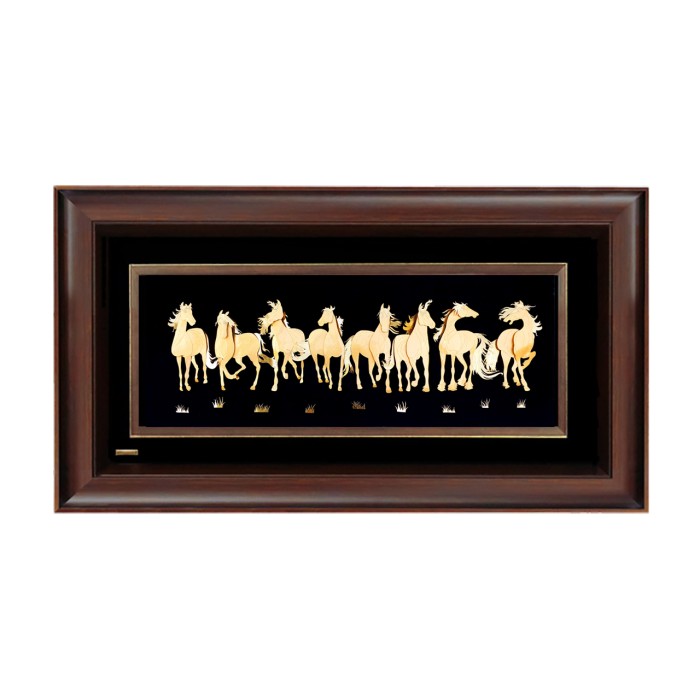 تابلو روکش طلا اسب گروهی