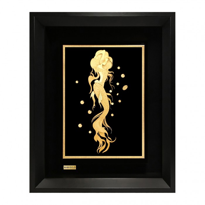 تابلو روکش طلا طرح پری دریایی