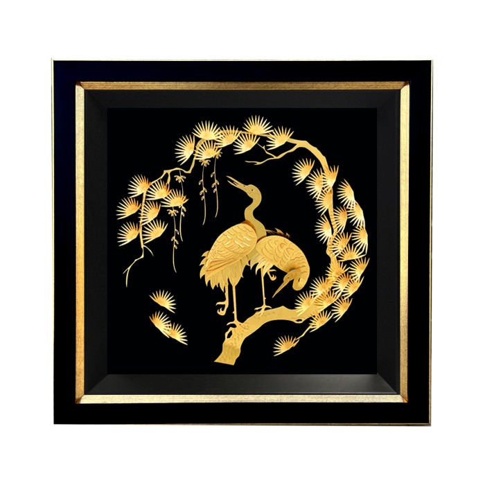 تابلو روکش طلا طرح لک لک ها