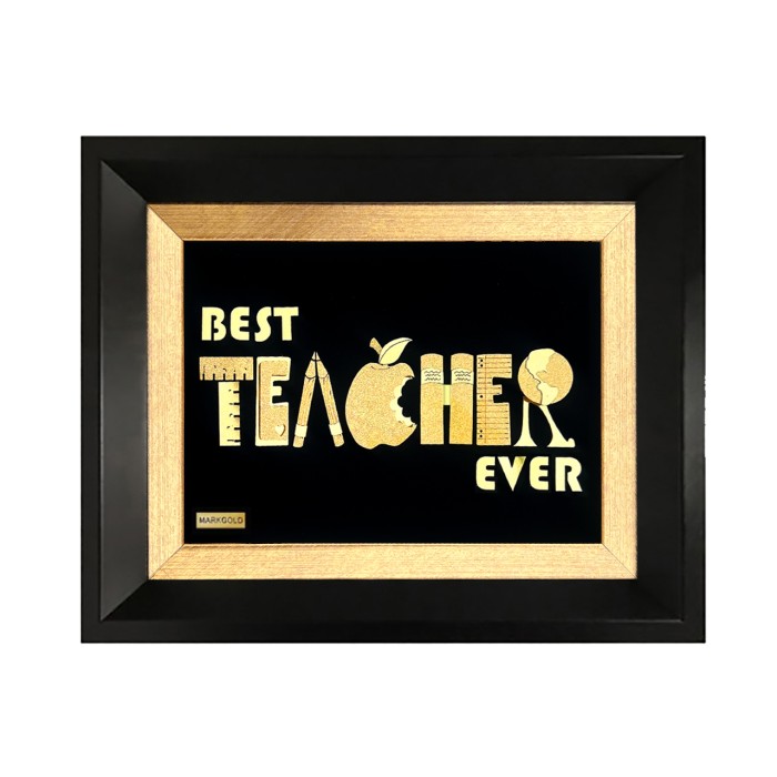 تابلو روکش طلا طرح معلم