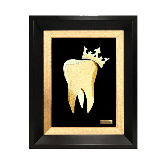 تابلو روکش طلا طرح دندان
