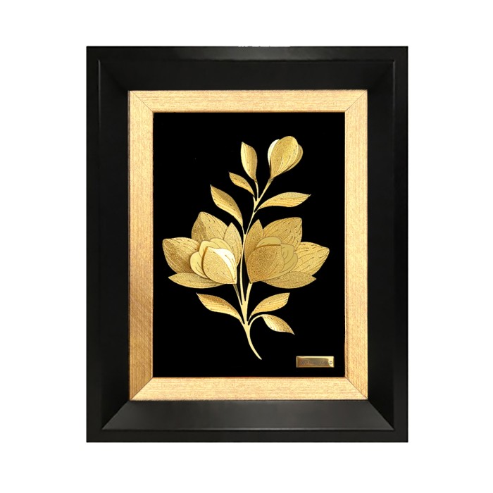 تابلو روکش طلا طرح مهگل