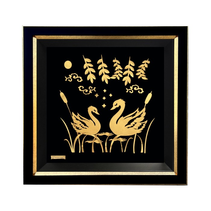 تابلو روکش طلا طرح برکه